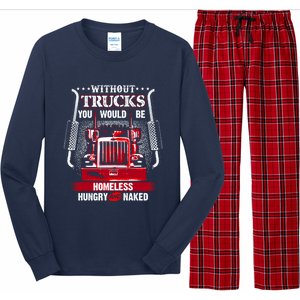 NO TRUCKS NO FOOD Funny Truckers Trucking Long Sleeve Pajama Set