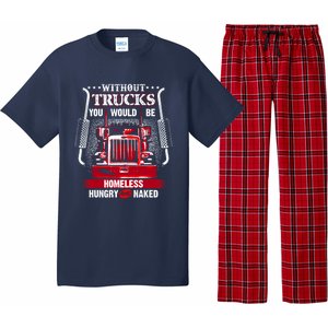 NO TRUCKS NO FOOD Funny Truckers Trucking Pajama Set