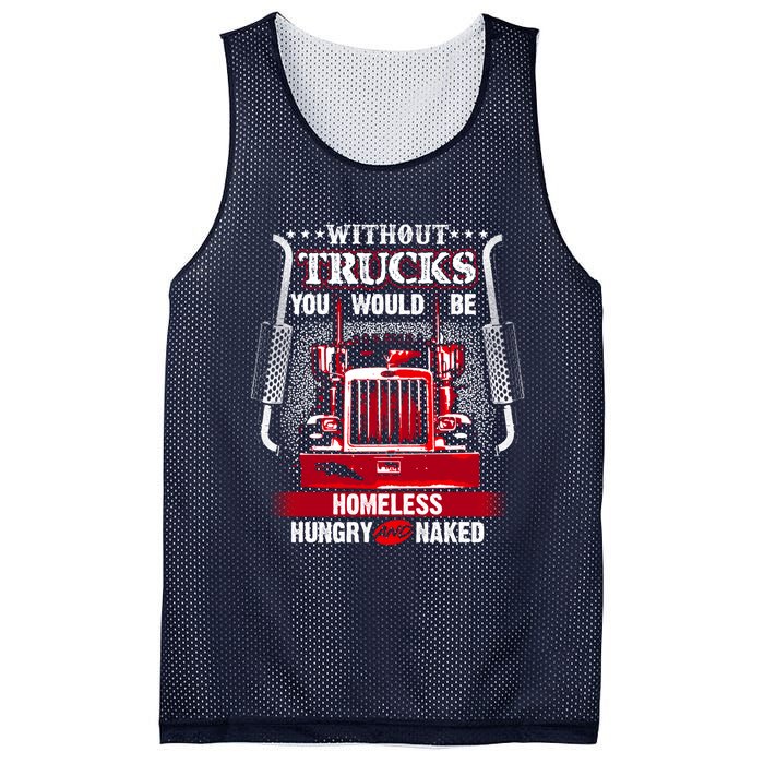 NO TRUCKS NO FOOD Funny Truckers Trucking Mesh Reversible Basketball Jersey Tank