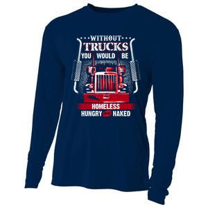 NO TRUCKS NO FOOD Funny Truckers Trucking Cooling Performance Long Sleeve Crew