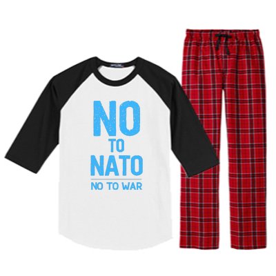 No To NATO Anti War Peace Ukraine Raglan Sleeve Pajama Set