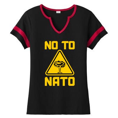 No To NATO Anti War Peace Ukraine Ladies Halftime Notch Neck Tee