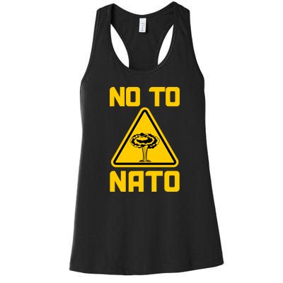 No To NATO Anti War Peace Ukraine Women's Racerback Tank