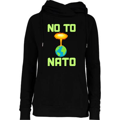 No To NATO Anti War Peace Ukraine Womens Funnel Neck Pullover Hood