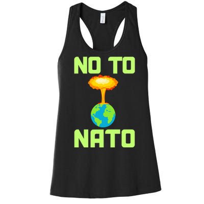 No To NATO Anti War Peace Ukraine Women's Racerback Tank