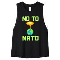 No To NATO Anti War Peace Ukraine Women's Racerback Cropped Tank