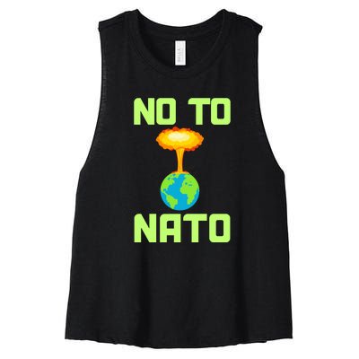 No To NATO Anti War Peace Ukraine Women's Racerback Cropped Tank