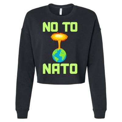 No To NATO Anti War Peace Ukraine Cropped Pullover Crew