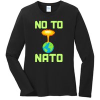 No To NATO Anti War Peace Ukraine Ladies Long Sleeve Shirt