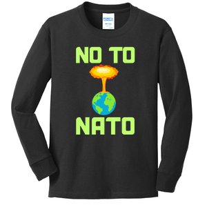 No To NATO Anti War Peace Ukraine Kids Long Sleeve Shirt