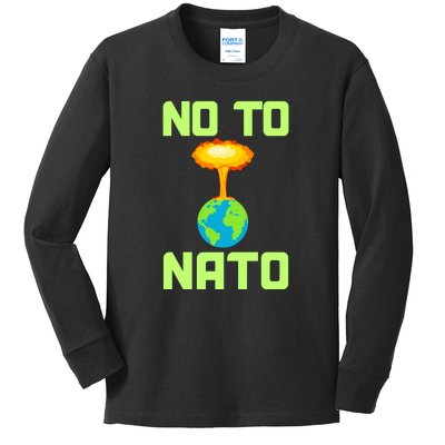 No To NATO Anti War Peace Ukraine Kids Long Sleeve Shirt