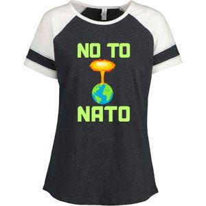 No To NATO Anti War Peace Ukraine Enza Ladies Jersey Colorblock Tee