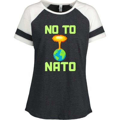 No To NATO Anti War Peace Ukraine Enza Ladies Jersey Colorblock Tee