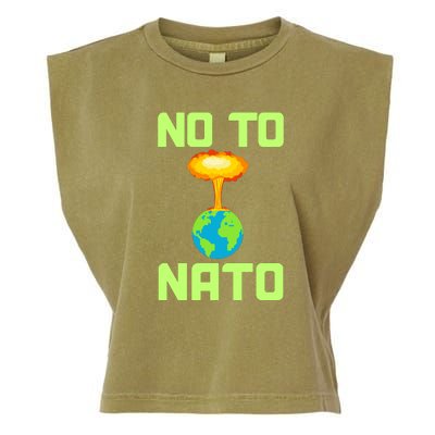 No To NATO Anti War Peace Ukraine Garment-Dyed Women's Muscle Tee