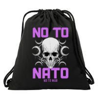 No To NATO Anti War Peace Ukraine Drawstring Bag