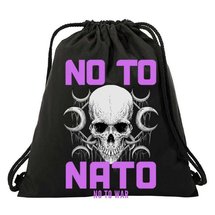 No To NATO Anti War Peace Ukraine Drawstring Bag