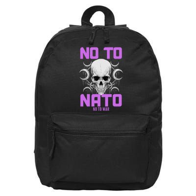 No To NATO Anti War Peace Ukraine 16 in Basic Backpack