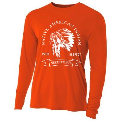 Neketemeuk Tribe Native American Indian Pride Respect Vintag Cool Gift Cooling Performance Long Sleeve Crew