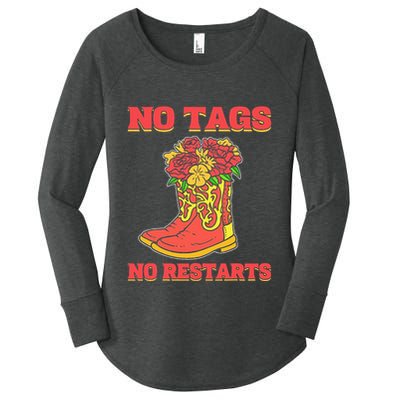 No Tags No Restarts Line Dance Line Dancing Women's Perfect Tri Tunic Long Sleeve Shirt