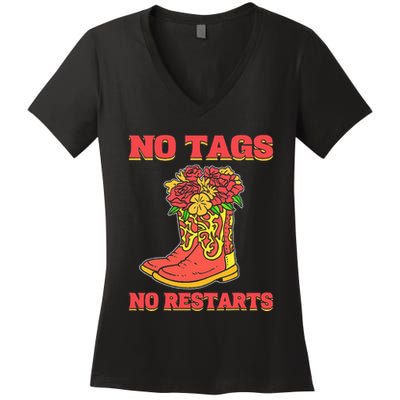 No Tags No Restarts Line Dance Line Dancing Women's V-Neck T-Shirt