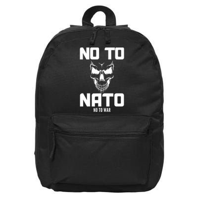 No To NATO Anti War Peace Ukraine 16 in Basic Backpack