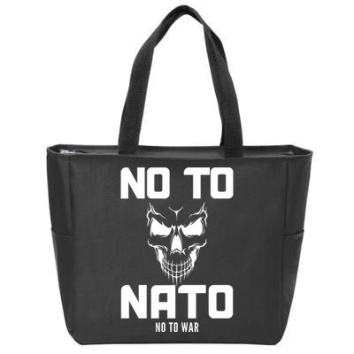 No To NATO Anti War Peace Ukraine Zip Tote Bag