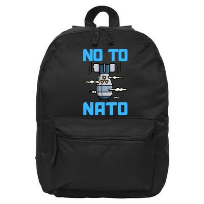 No To NATO Anti War Peace Ukraine 16 in Basic Backpack