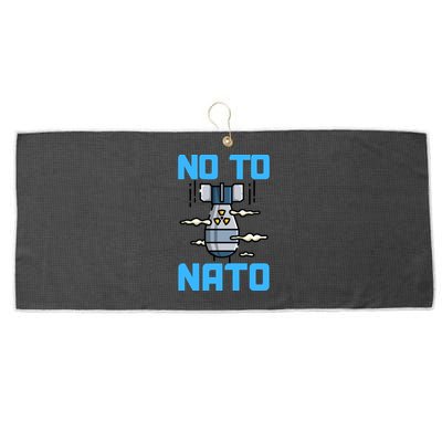 No To NATO Anti War Peace Ukraine Large Microfiber Waffle Golf Towel