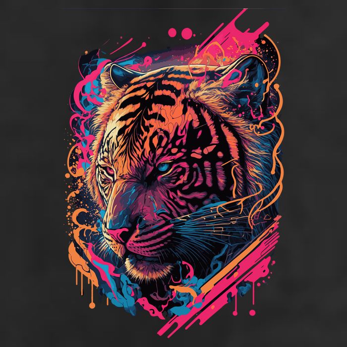 Neon Tiger 7 Panel Mesh Trucker Snapback Hat