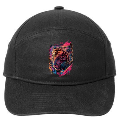 Neon Tiger 7-Panel Snapback Hat