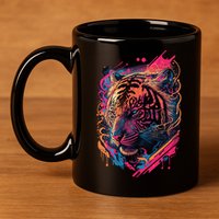 Neon Tiger 11oz C Handle Ceramic Mug