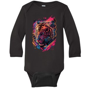 Neon Tiger Baby Long Sleeve Bodysuit