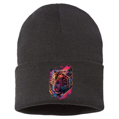Neon Tiger Sustainable Knit Beanie