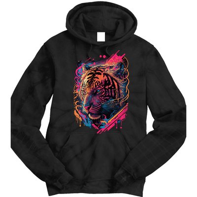 Neon Tiger Tie Dye Hoodie