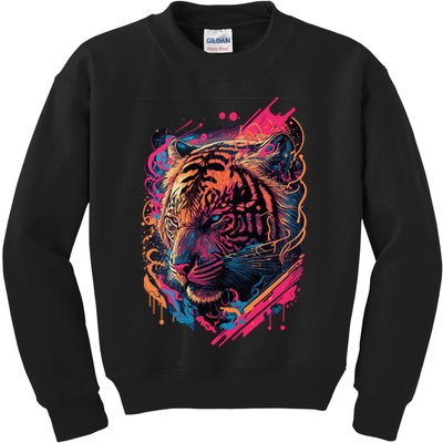 Neon Tiger Kids Sweatshirt