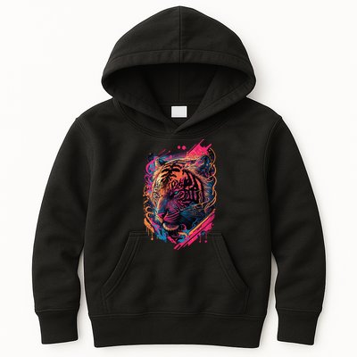 Neon Tiger Kids Hoodie