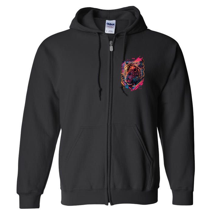 Neon Tiger Full Zip Hoodie