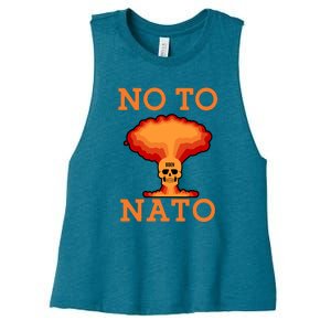 No To NATO Anti War Peace Ukraine Women's Racerback Cropped Tank