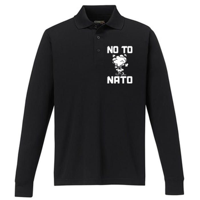 No To NATO Anti War Peace Ukraine Performance Long Sleeve Polo