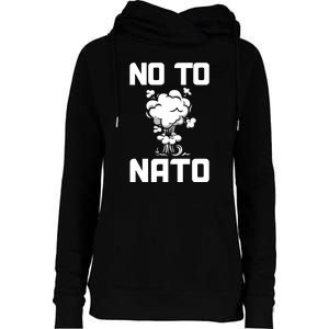 No To NATO Anti War Peace Ukraine Womens Funnel Neck Pullover Hood