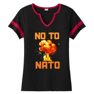 No To NATO Anti War Peace Ukraine Ladies Halftime Notch Neck Tee