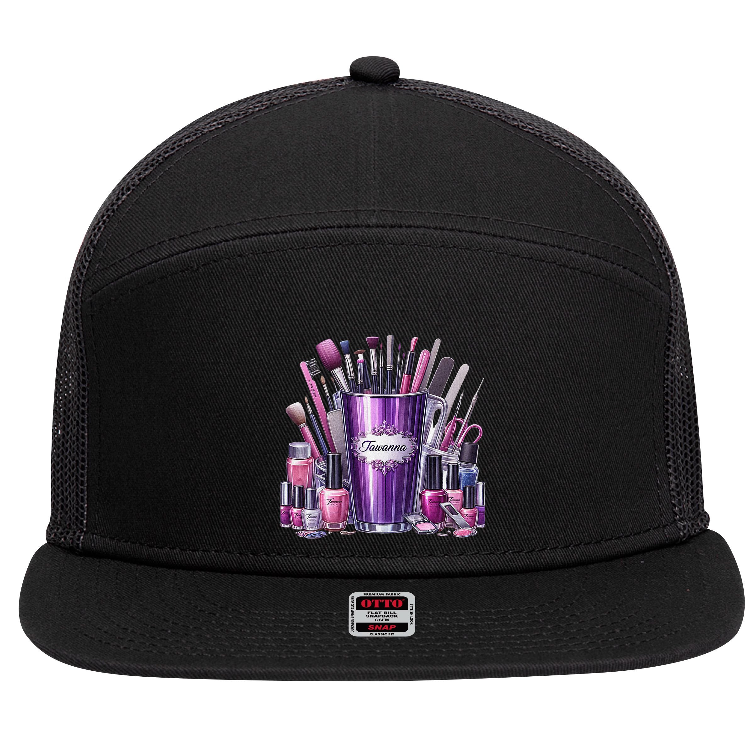 Nail Technician 7 Panel Mesh Trucker Snapback Hat