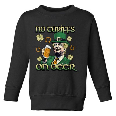 No Tariffs on Beer Funny St Patricks Day Trump Toddler Sweatshirt