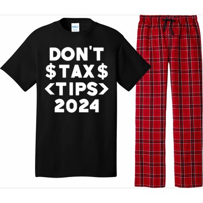 No Tax On Tips Vote Trump 2024 Take America Back Protrump Cute Gift Pajama Set