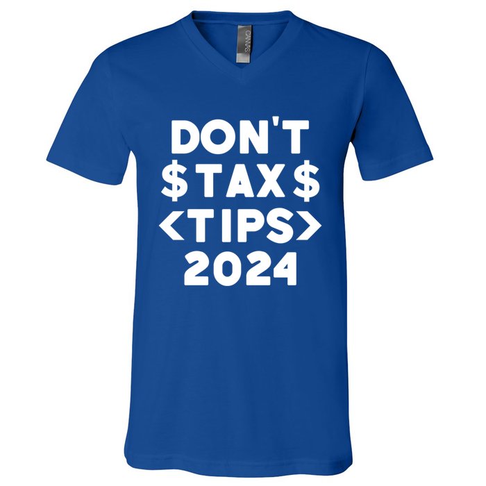 No Tax On Tips Vote Trump 2024 Take America Back Protrump Cute Gift V-Neck T-Shirt