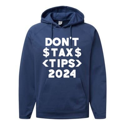 No Tax On Tips Vote Trump 2024 Take America Back Protrump Cute Gift Performance Fleece Hoodie