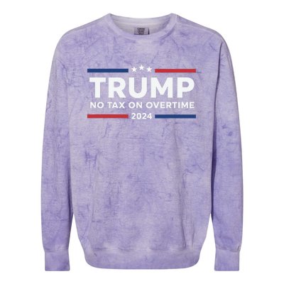 No Tax On Overtime Trump 2024 Colorblast Crewneck Sweatshirt