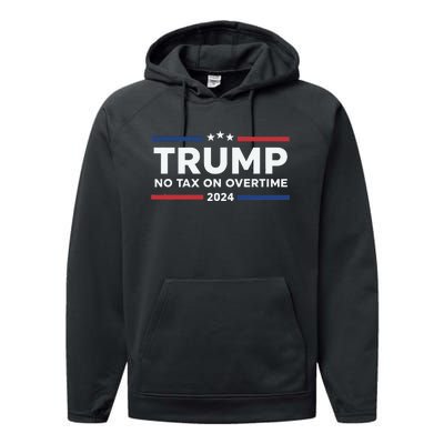 No Tax On Overtime Trump 2024 Performance Fleece Hoodie