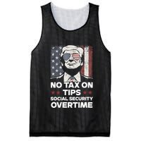 No Tax On Tips Social Security Overtime Trump 2024 Mesh Reversible Basketball Jersey Tank