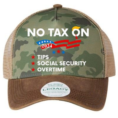 No Tax On Tips Social Security Overtime Trump 2024 Support Trump Vance 2024 Legacy Tie Dye Trucker Hat